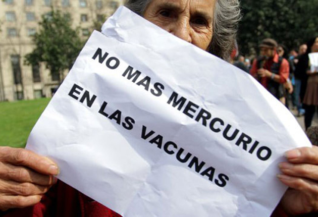 Protesta en contra del Mercurio en la vacunas 