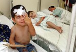 Niños en heridos en el hospital