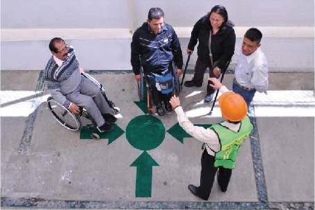 Personas con discapacidad en puto de ubicación en caso de accidentes. 
